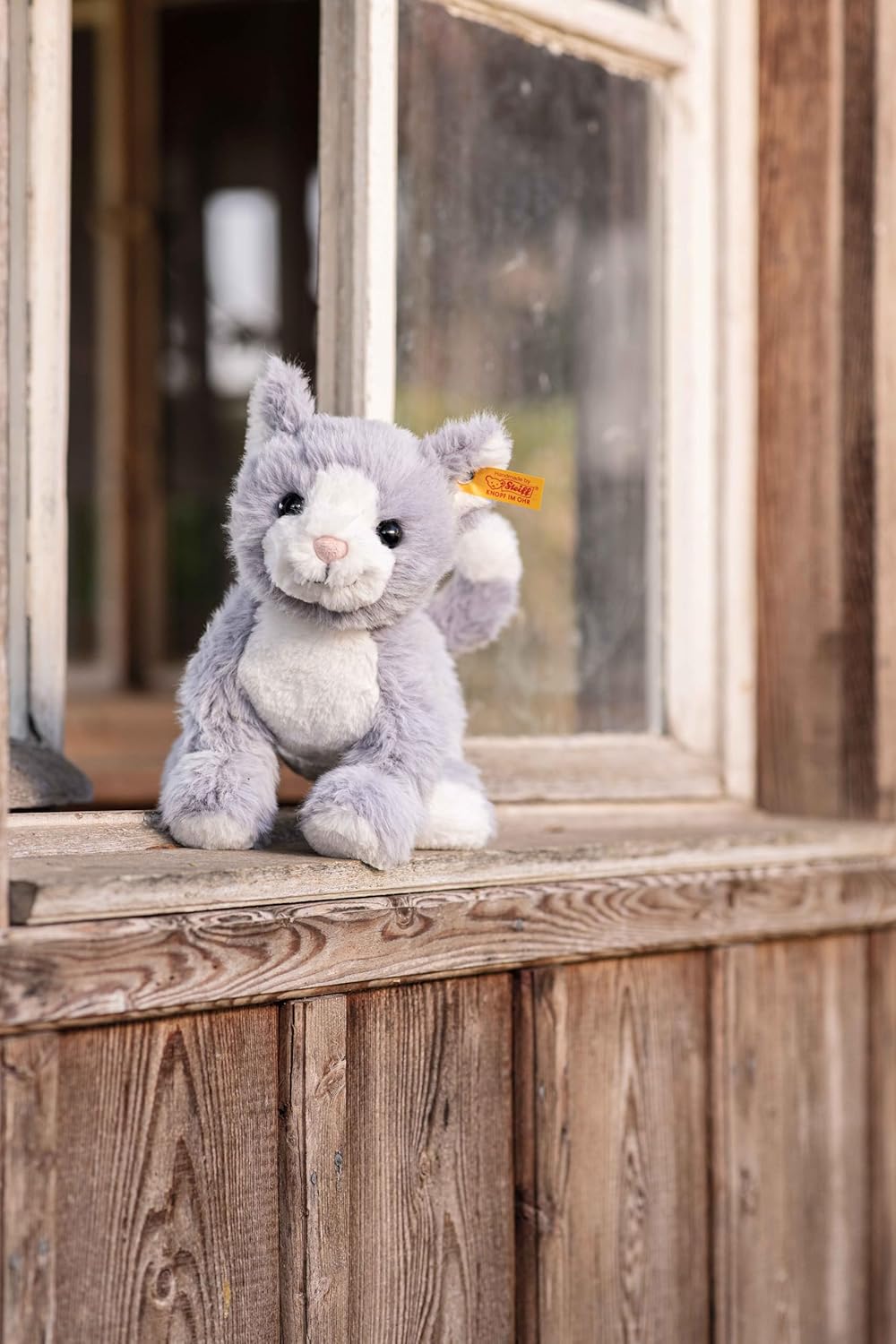 Steiff Poes Cassie blauw/wit