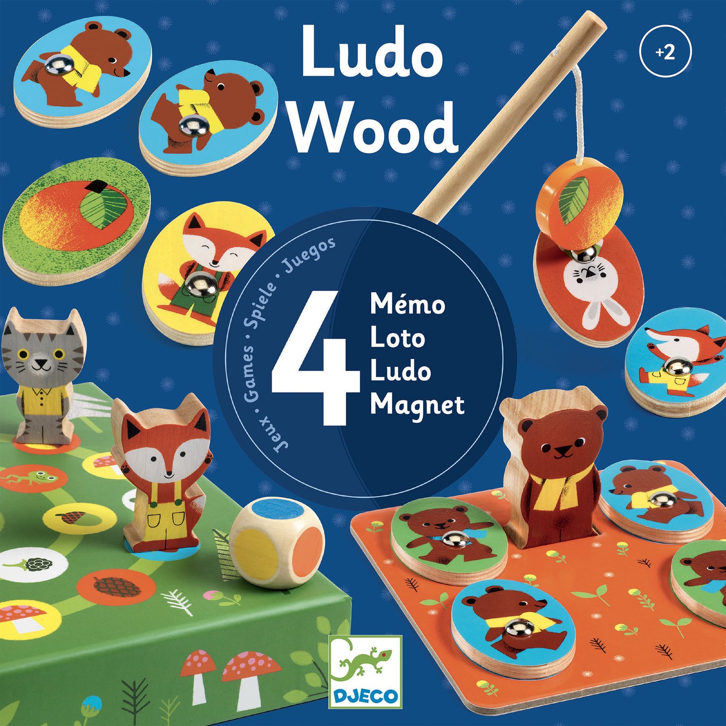 Ludo Wood - Spellendoos 4 in 1
