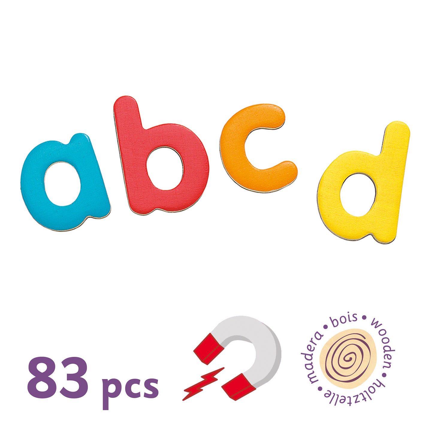 Houten magnetische letters