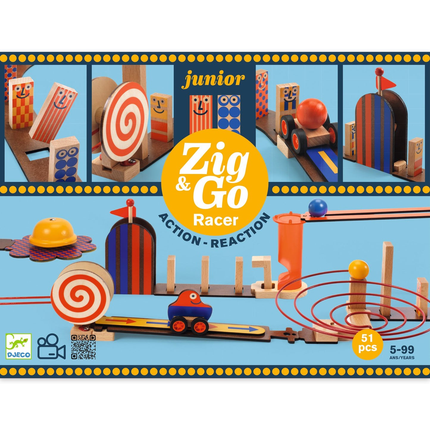 Zig & Go - Kettingreactiespel - Junior Racer 51 delig