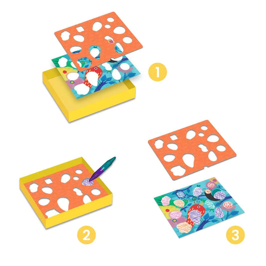 Kleuren met sjablonen - Birdie & Co