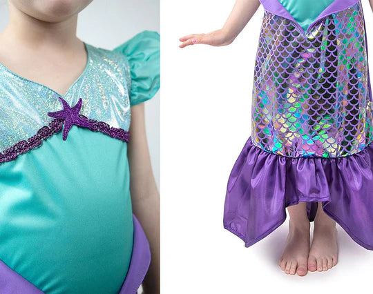 Purple Sparkle Zeemeerminnenjurk large 5 - 7 jaar