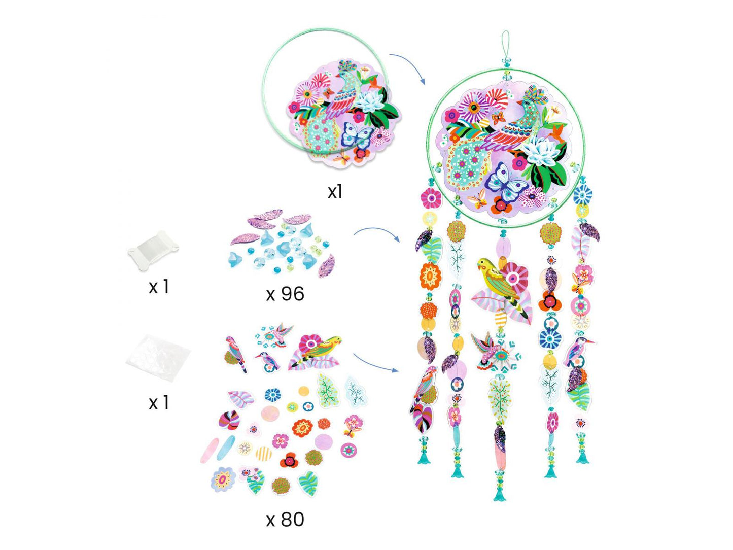 Knutselset mobiel Zonnevanger - Paradijsvogel