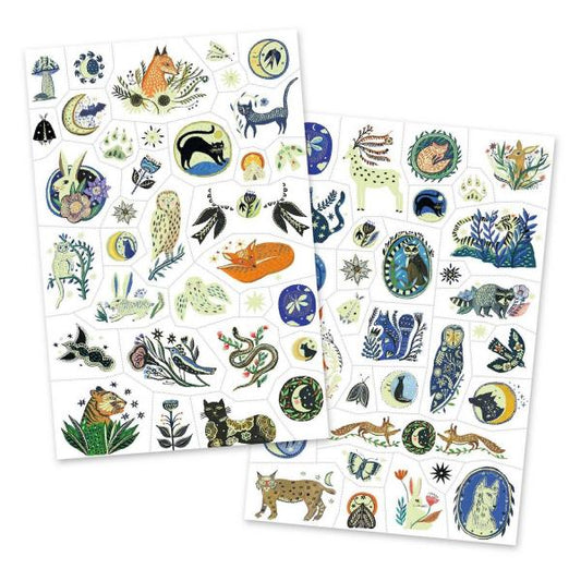 Tattoos lichtgevend bosdieren