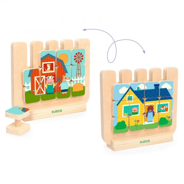 Houten puzzel Casa Mix 2 x 12 stukjes