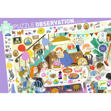 Observatiepuzzel Verjaardagsfeest - 54 stukjes