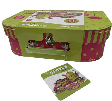 Theeservies metaal Tulpen in koffer