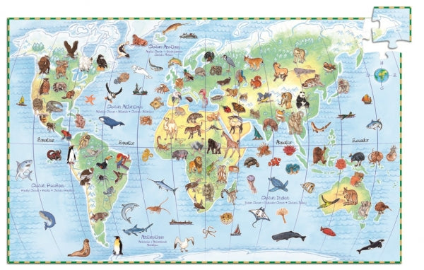 Puzzel 100 stukjes + boek - dierenwereld