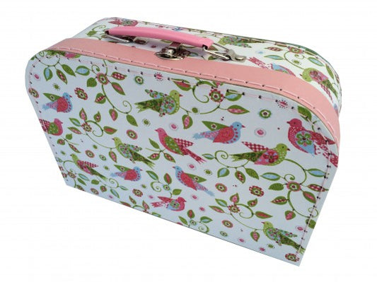 Theeservies metaal Vogels in koffer