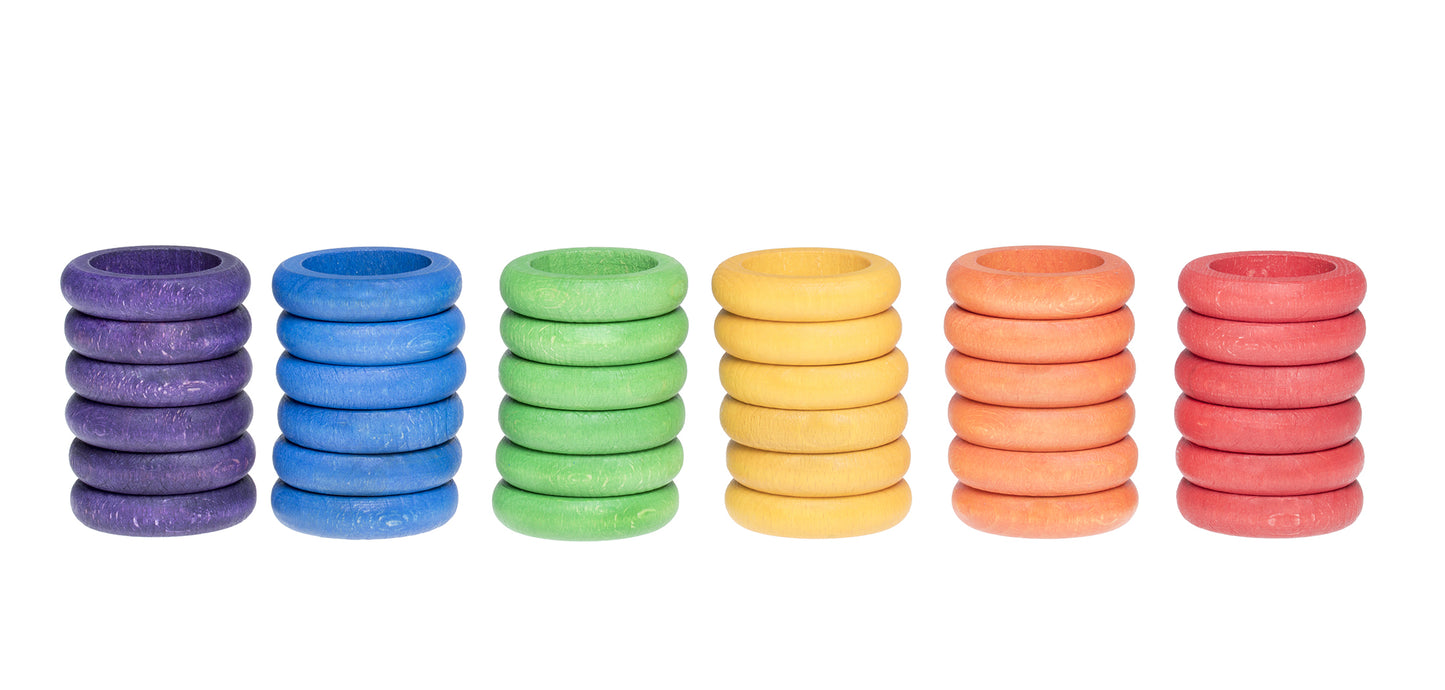 Houten ringen - 36 stuks