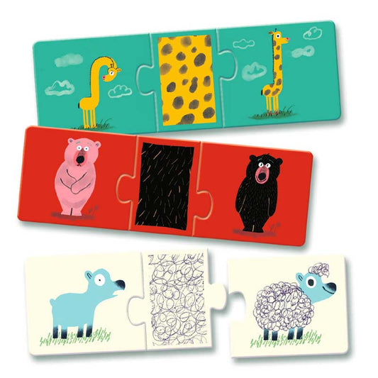 Trio Puzzel - Blote Dieren