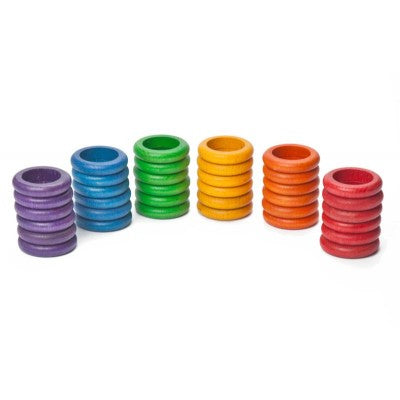 Houten ringen - 36 stuks