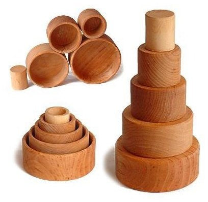 Stapelbakjes naturel - 5 delig
