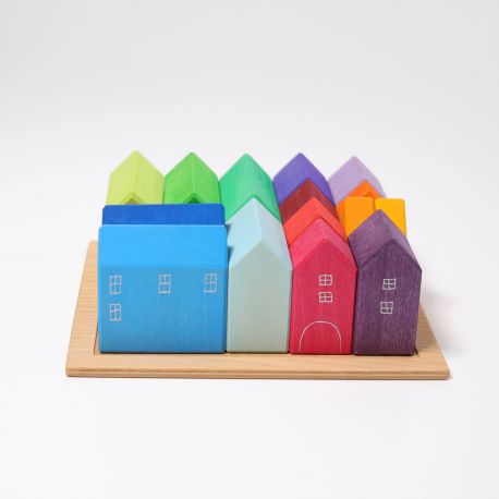 Houten huisjes 15 stuks