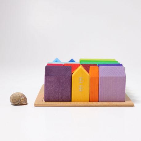Houten huisjes 15 stuks