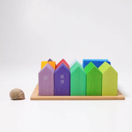 Houten huisjes 15 stuks