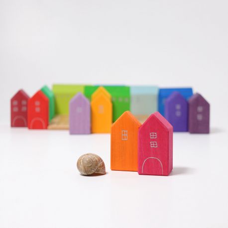 Houten huisjes 15 stuks