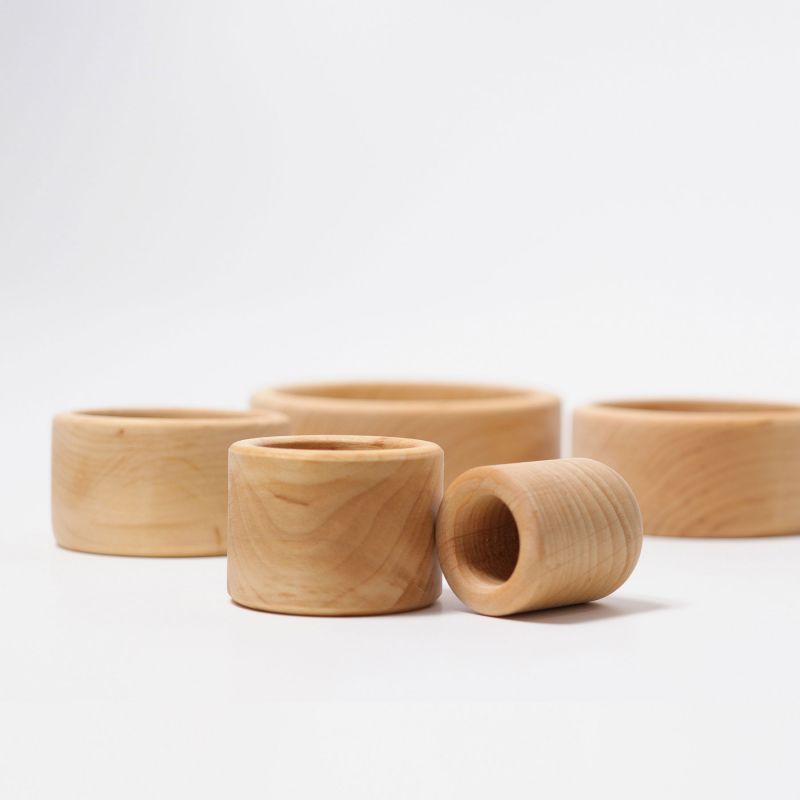 Stapelbakjes naturel - 5 delig