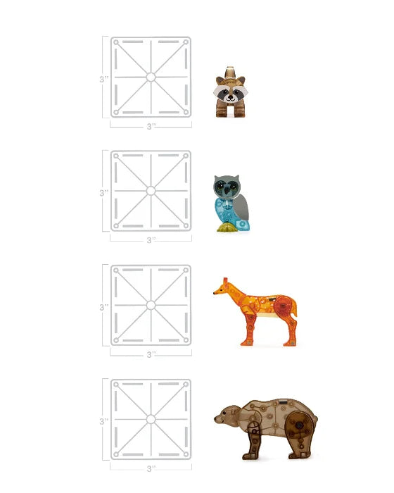 Magna-Tiles constructie - Bosdieren 25 onderdelen