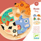 Houten reliëfpuzzel - Rondo Dog 4 stukken