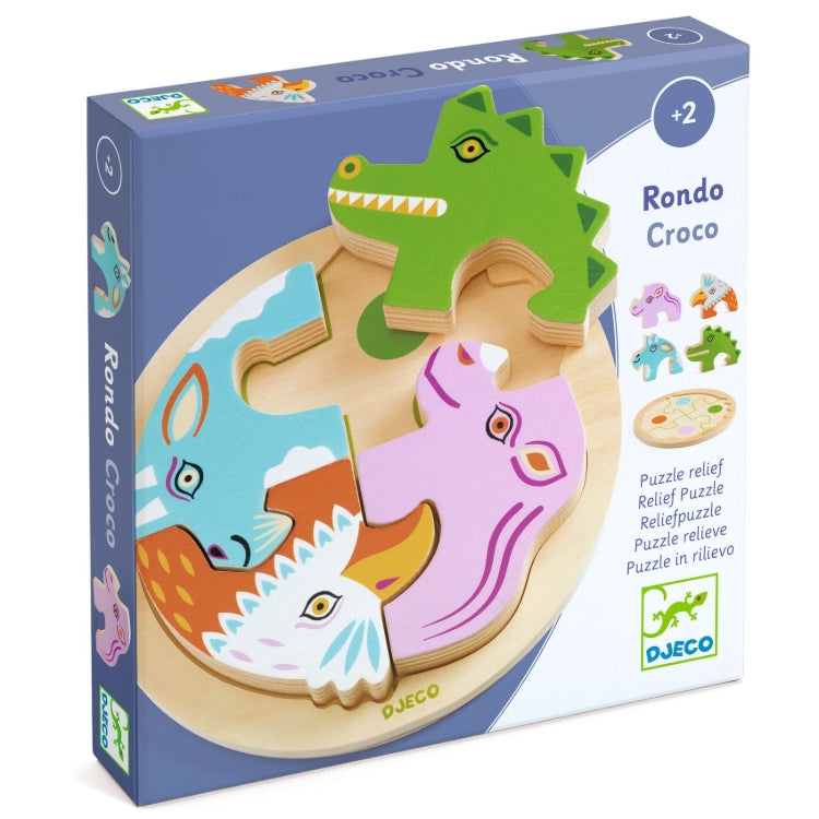 Houten reliëfpuzzel - Rondo Croco 4 stukken