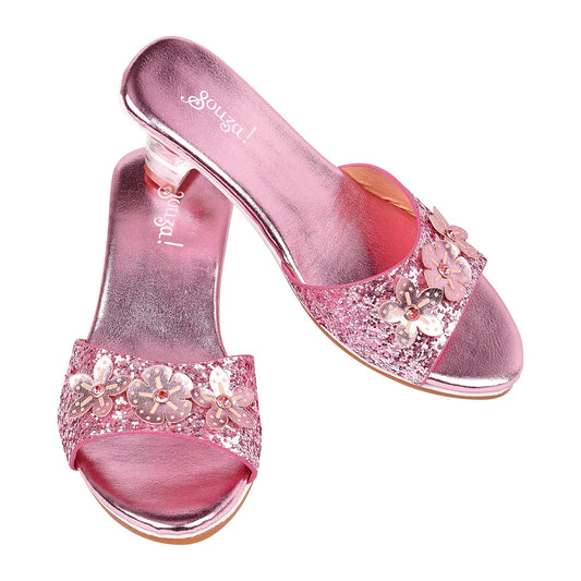Mariona Slipper met hoge hak roze metallic maat 24-25
