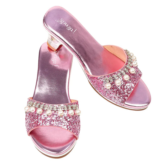 Marie-Claire slipper met hoge hak roze metallic maat 24-25