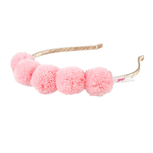 Diadeem met roze pompoms - Rosa