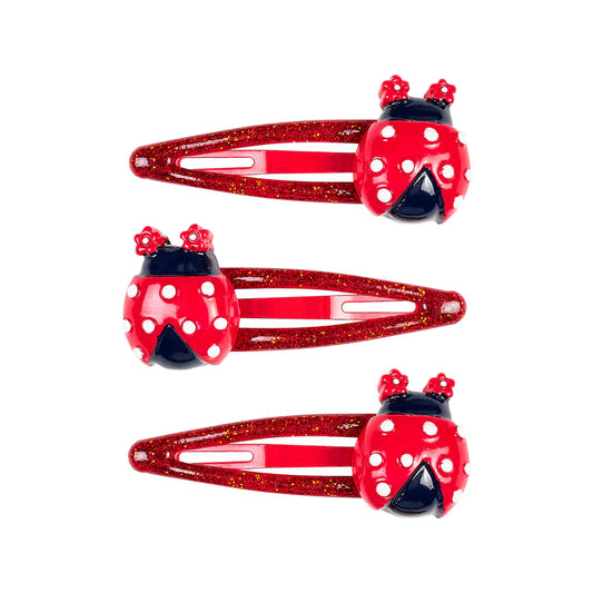 Haarclip Lieveheersbeestje kaartje met 3 stuks
