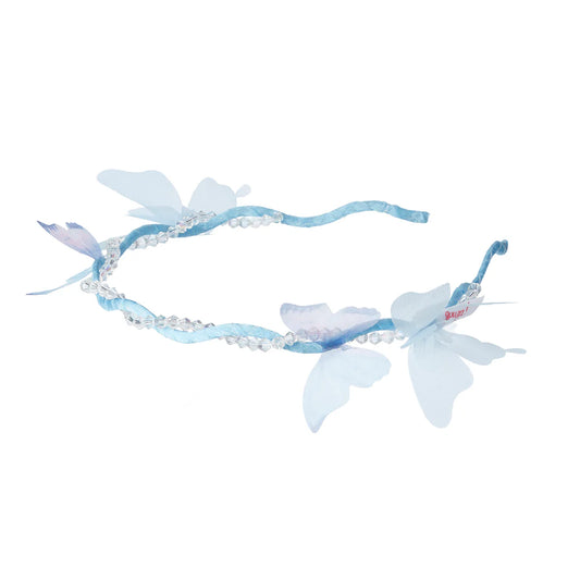 Diadeem met blauwe vlinder - Rineke