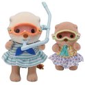 Zeeotter zusjes met snorkelset