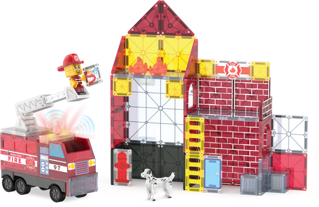Magna-Tiles brandweerkazerne magnetische bouwset 50 stuks