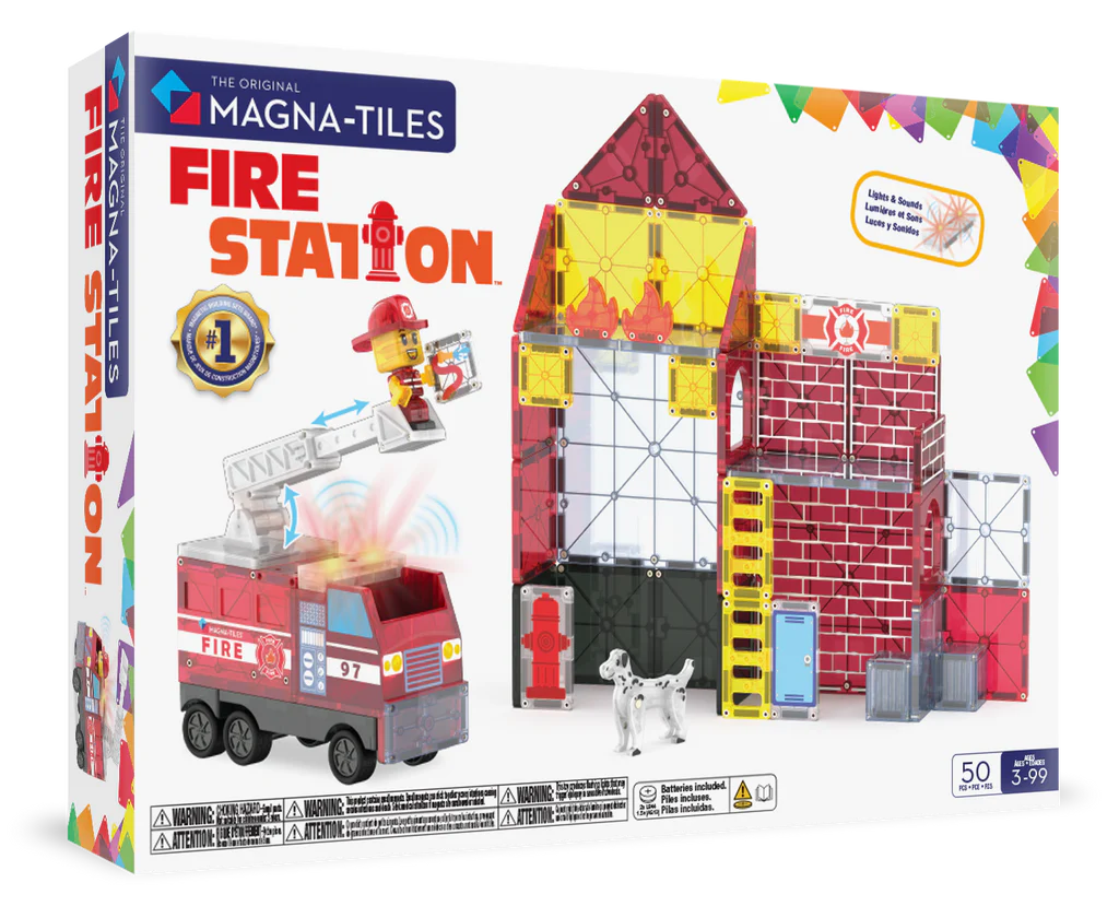 Magna-Tiles brandweerkazerne magnetische bouwset 50 stuks