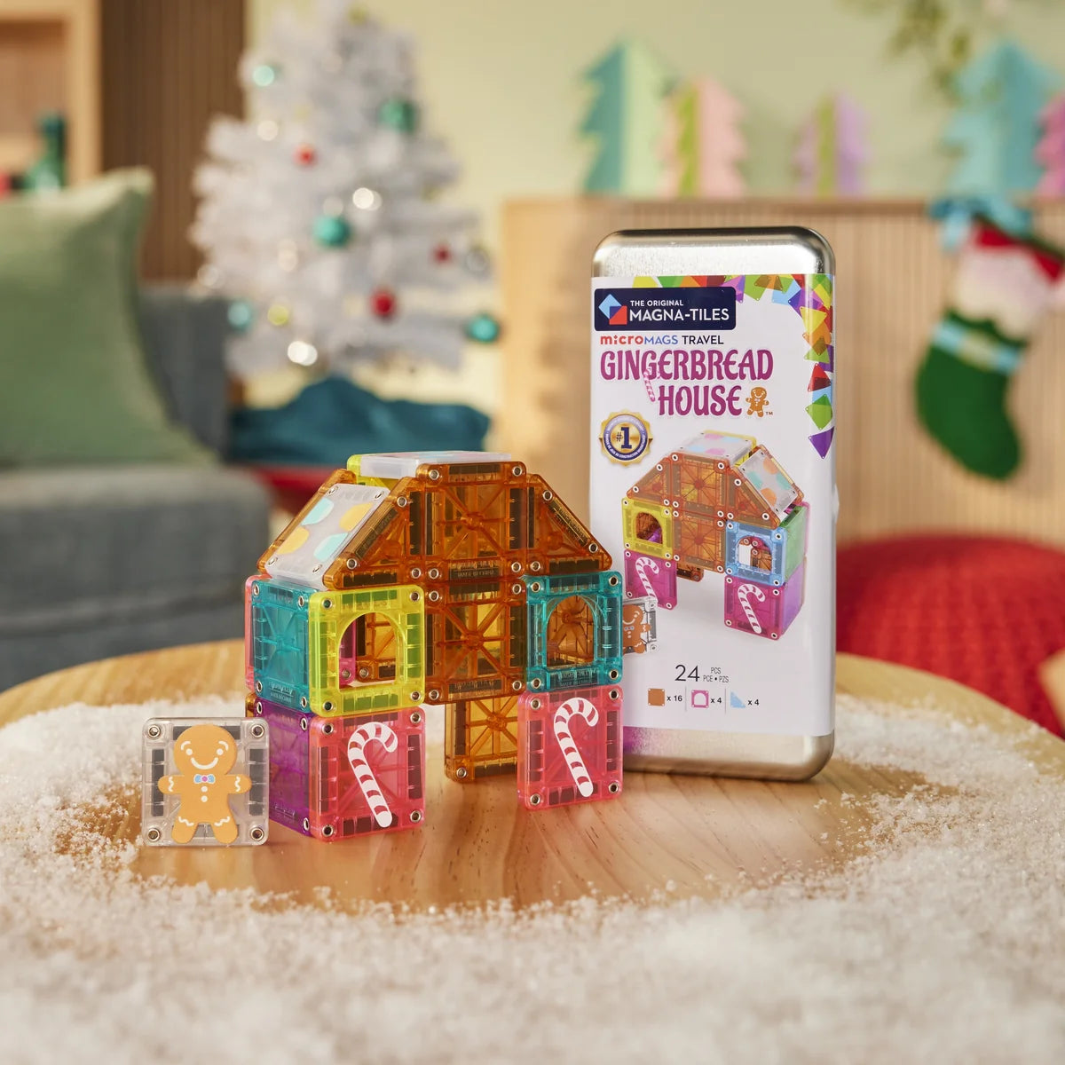 Magna Tiles - MicroMags Ginger Bread travel set 24 stuks