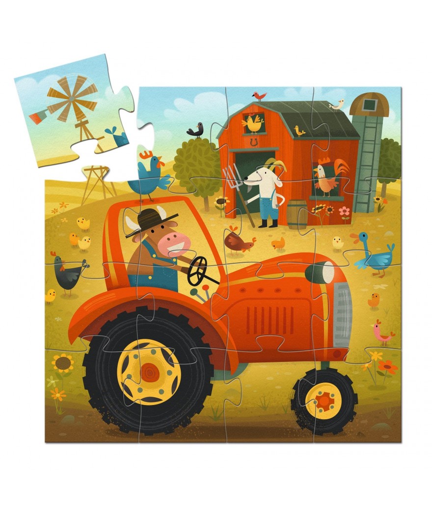 Puzzel - Tractor 16 stukjes