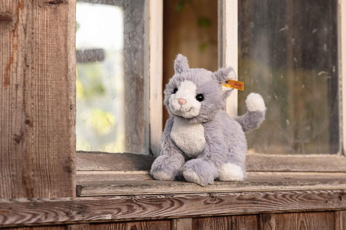 Steiff Poes Cassie blauw/wit