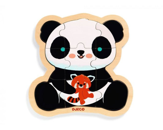 Puzzel - Panda 9 stukjes
