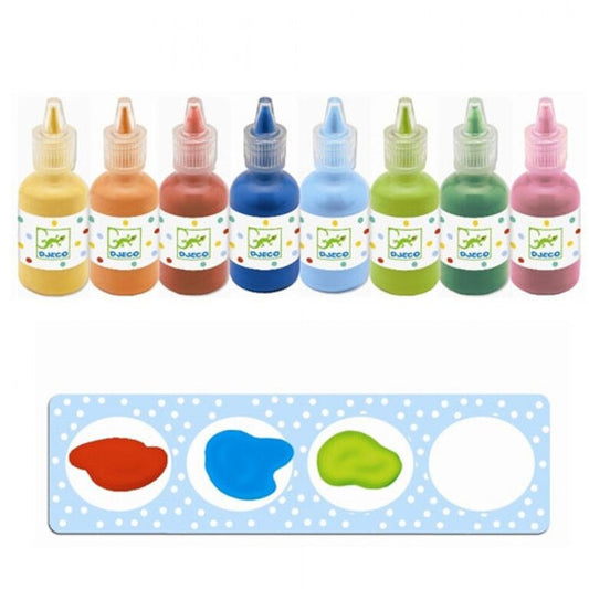 Gouache waterverf flesjes 8 stuks