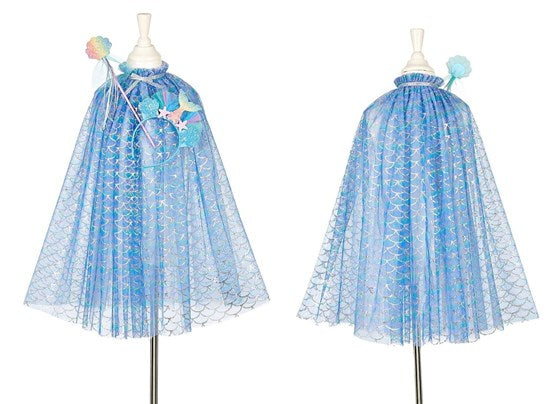 Zeemeermin cape, tiara en toverstaf set - Marlya 5-7 jaar