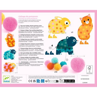 Knutselset Pompon Collages - Dieren