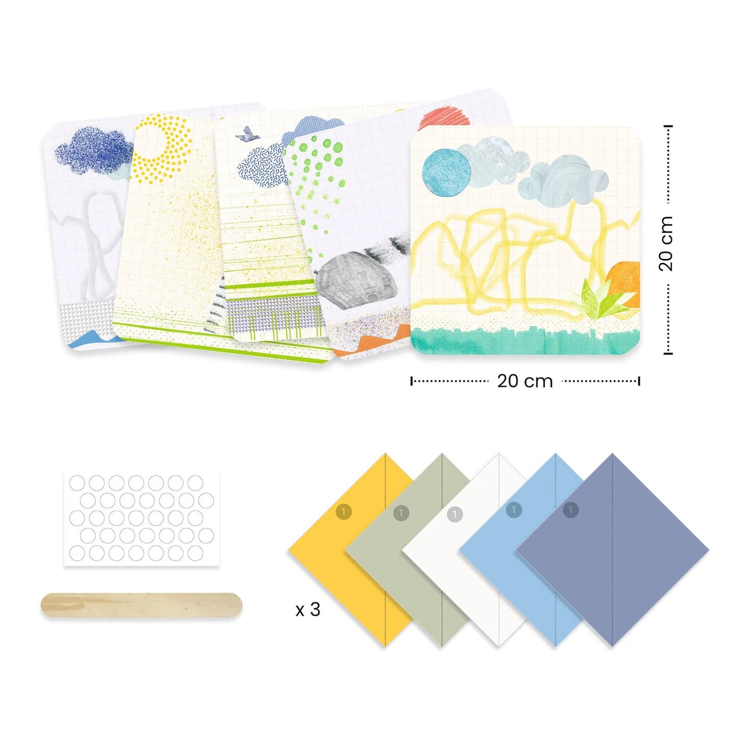 Vouwpapierset - First Paper Foldings - 1,2,3, vouwen !