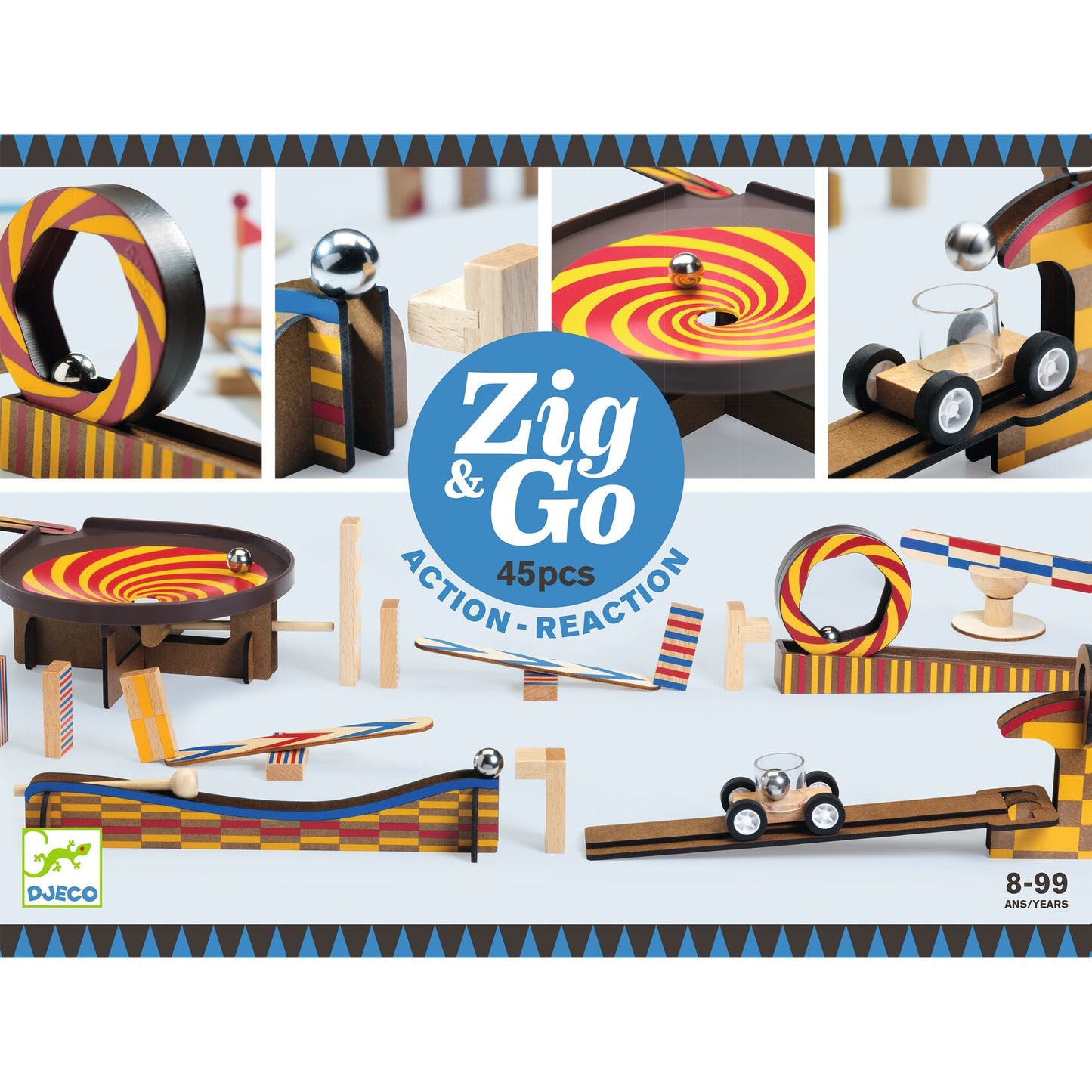 Zig & Go - Kettingreactiespel - Vroem 45 delig