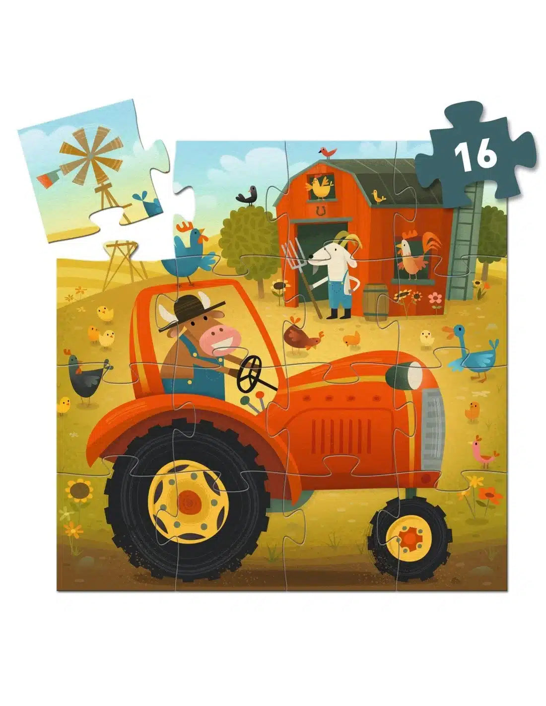 Puzzel - Tractor 16 stukjes