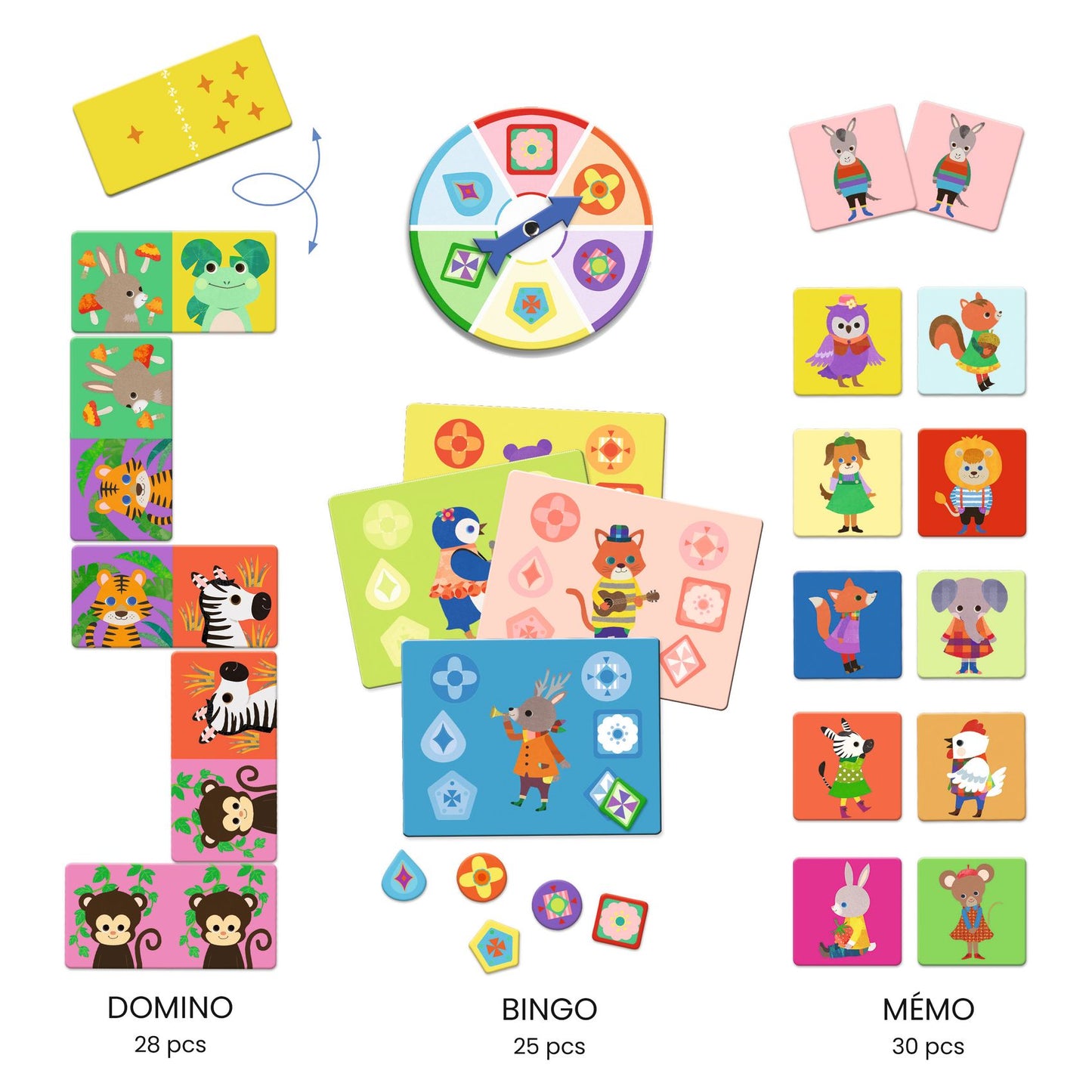 Bingo Memo en Domino - Kleine vriendjes