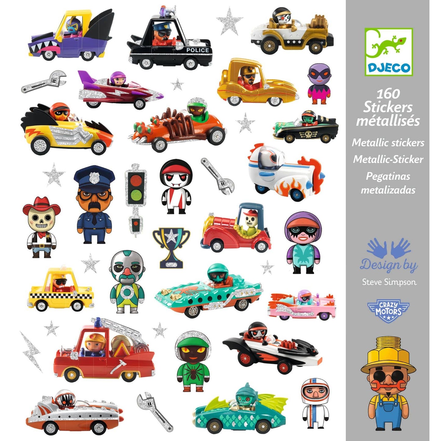 Stickers - De wereld van Crazy Motors 160 stuks