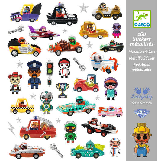 Stickers - De wereld van Crazy Motors 160 stuks