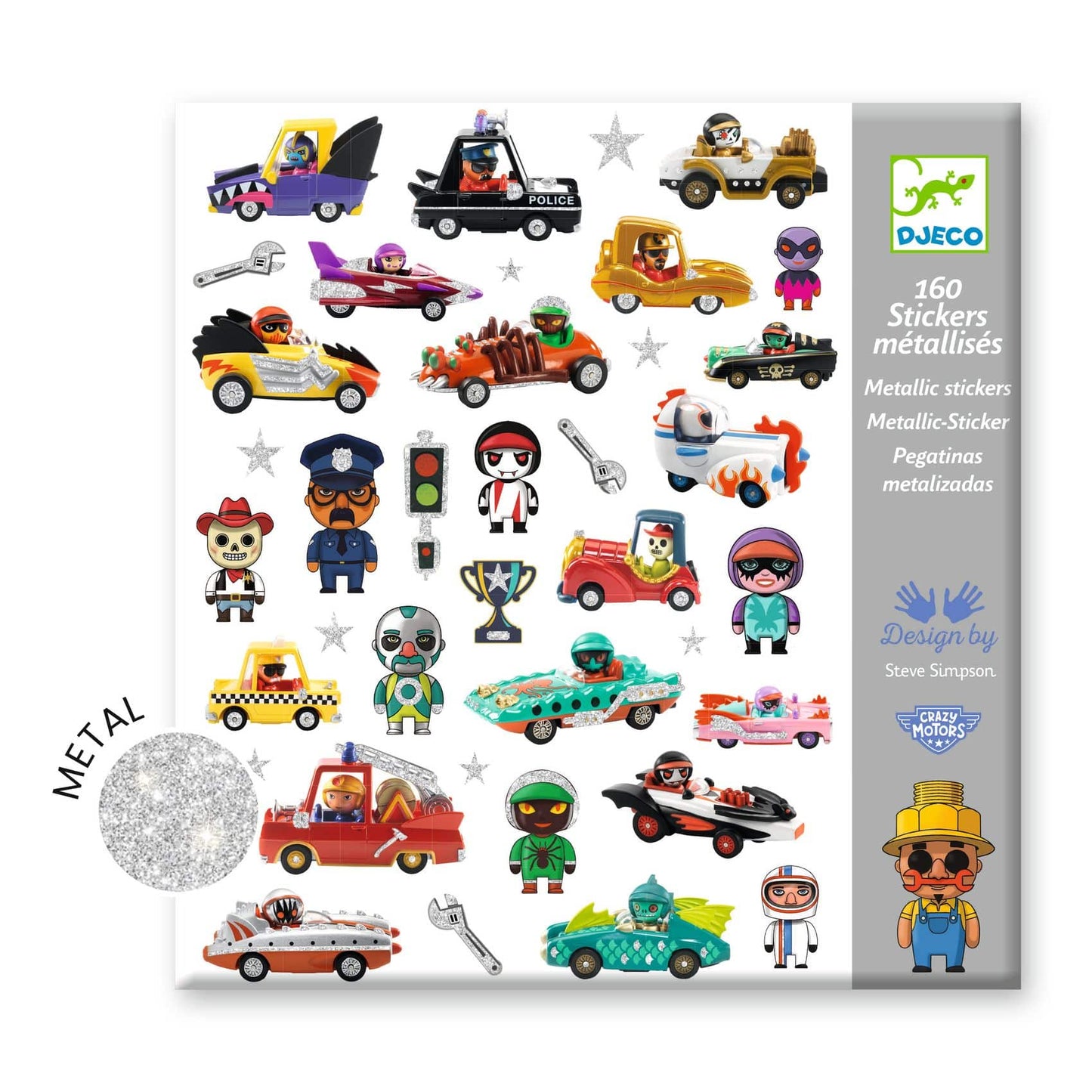 Stickers - De wereld van Crazy Motors 160 stuks