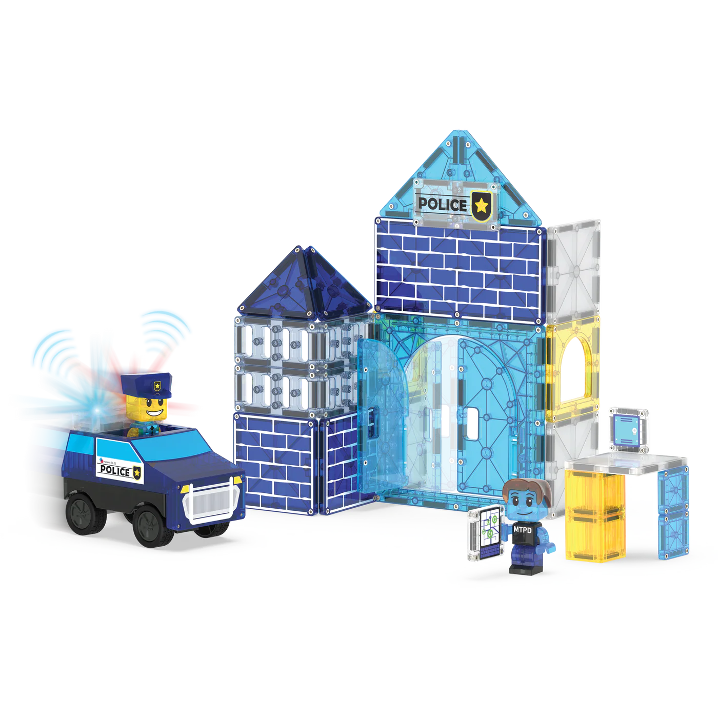 Magna-Tiles constructie - Politiebureau 35 stuks