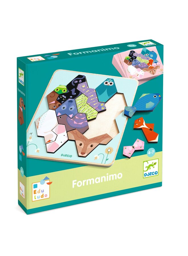 Houten puzzel FormAnimo 14 stukjes