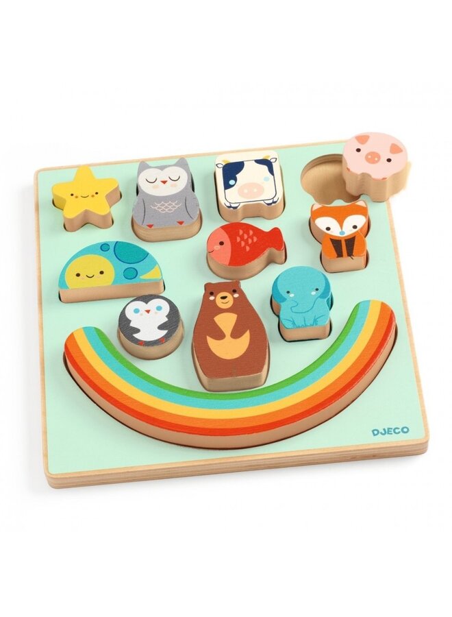 Puzzel en balanceerspel Puzz & Boom regenboog